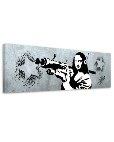 Leinwandbild - Banksy Mona Lisa und die Panzerfaust | Feeby