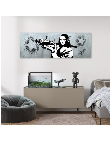 Leinwandbild - Banksy Mona Lisa und die Panzerfaust | Feeby