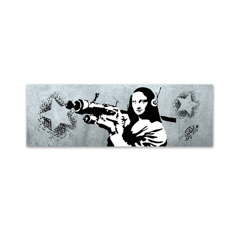 Leinwandbild - Banksy Mona Lisa und die Panzerfaust | Feeby