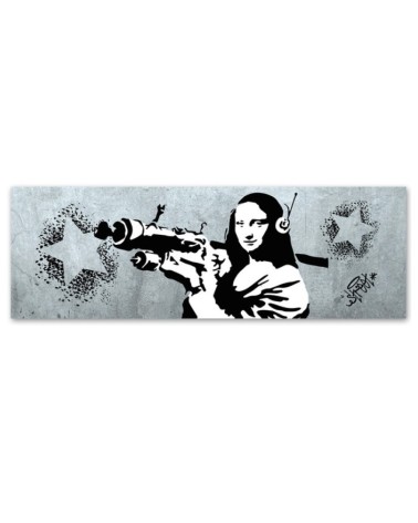 Leinwandbild - Banksy Mona Lisa und die Panzerfaust | Feeby