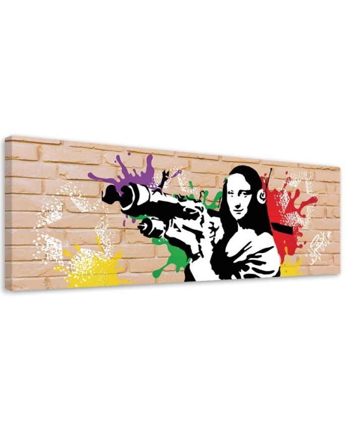 Modernes Wandbild - Banksy Mona Lisa und die Bazooka | Feeby