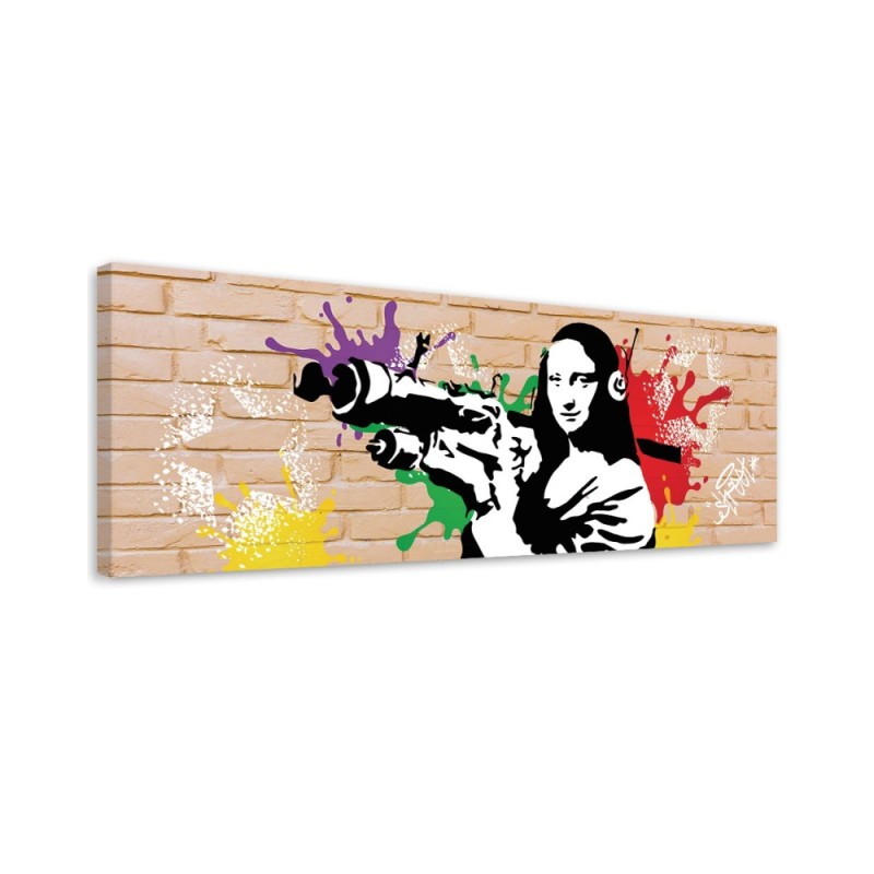 Modernes Wandbild - Banksy Mona Lisa und die Bazooka | Feeby