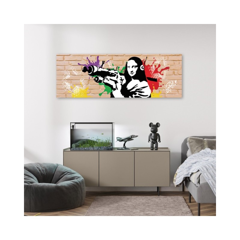 Modernes Wandbild - Banksy Mona Lisa und die Bazooka | Feeby