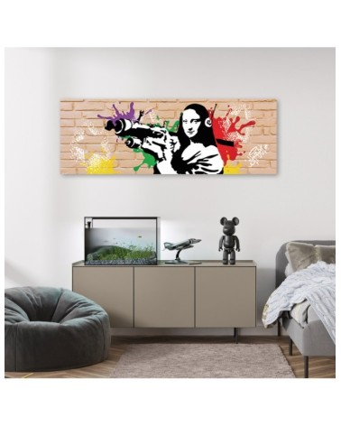 Modernes Wandbild - Banksy Mona Lisa und die Bazooka | Feeby