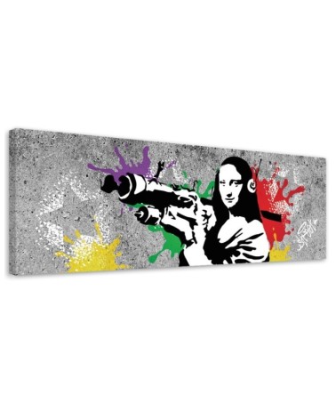 Leinwandbild - Banksy Mona Lisa und die Bazooka | Feeby