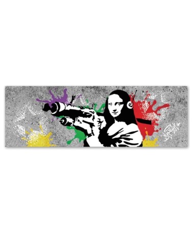 Leinwandbild - Banksy Mona Lisa und die Bazooka | Feeby