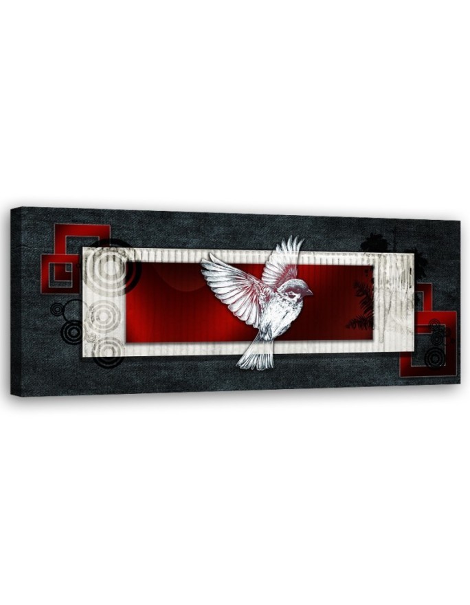 Leinwandbild - Vogel auf dunklem Hintergrund | Feeby