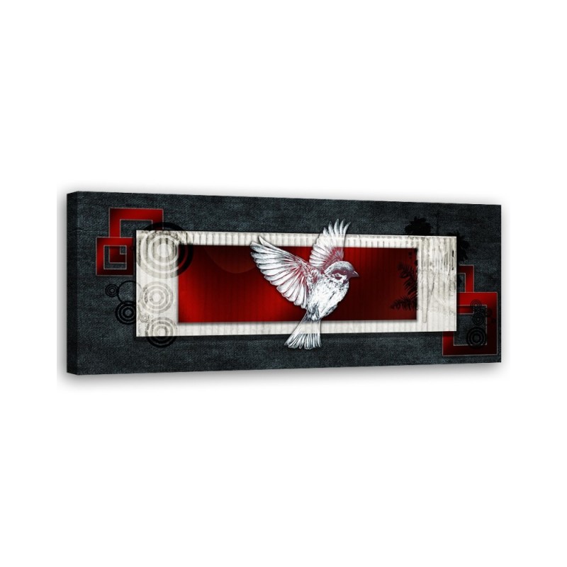 Leinwandbild - Vogel auf dunklem Hintergrund | Feeby