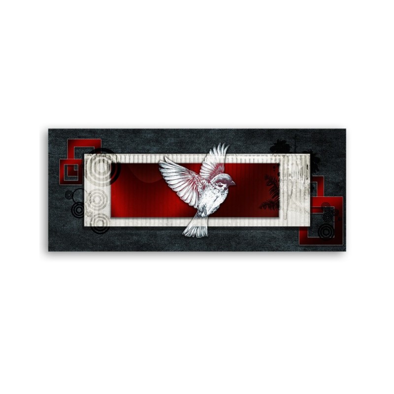 Leinwandbild - Vogel auf dunklem Hintergrund | Feeby