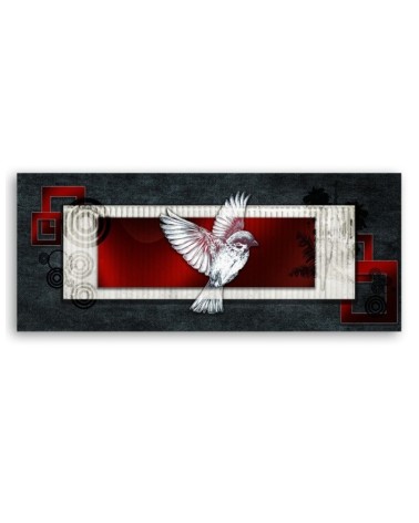 Leinwandbild - Vogel auf dunklem Hintergrund | Feeby