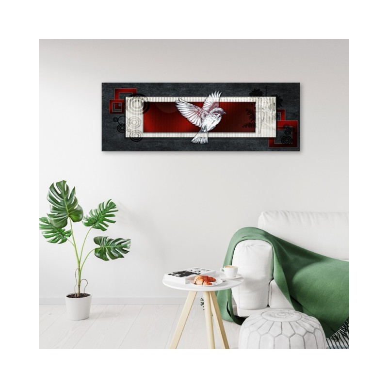 Leinwandbild - Vogel auf dunklem Hintergrund | Feeby