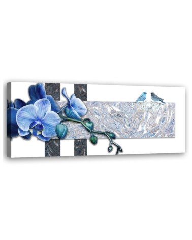 Bedroom wall painting - Blue orchid | FEEBY