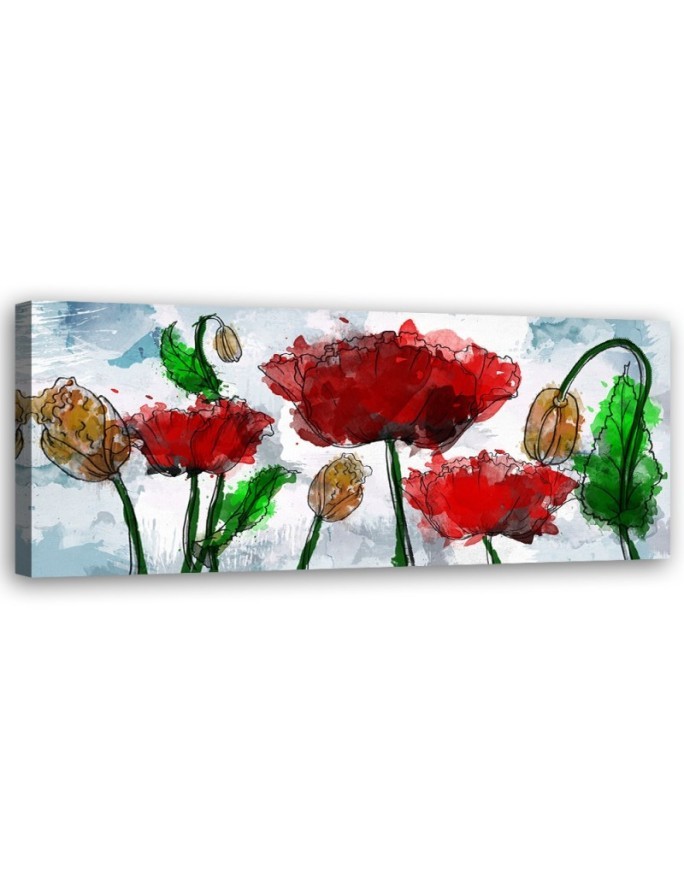 Leinwanddruck - Gemalte abstrakte Blumen | Feeby