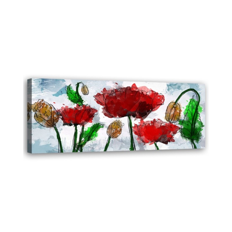 Leinwanddruck - Gemalte abstrakte Blumen | Feeby