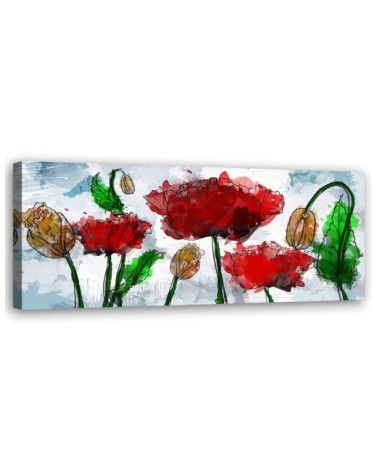 Canvas print for room - Painted abstract flowers | FEEBY