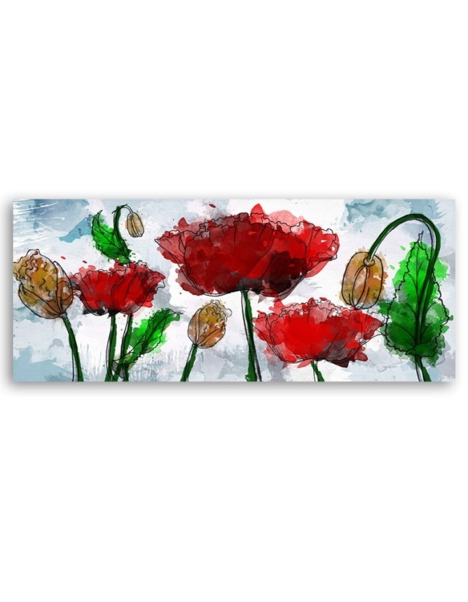 Canvas print for room - Painted abstract flowers | FEEBY