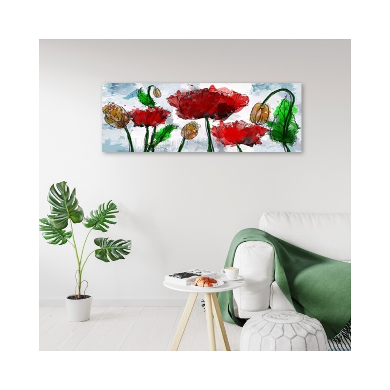 Leinwanddruck - Gemalte abstrakte Blumen | Feeby