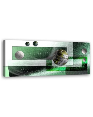 Leinwandbild - Grüne Metallkugeln abstrakt | Feeby