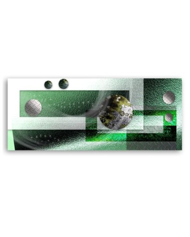 Leinwandbild - Grüne Metallkugeln abstrakt | Feeby