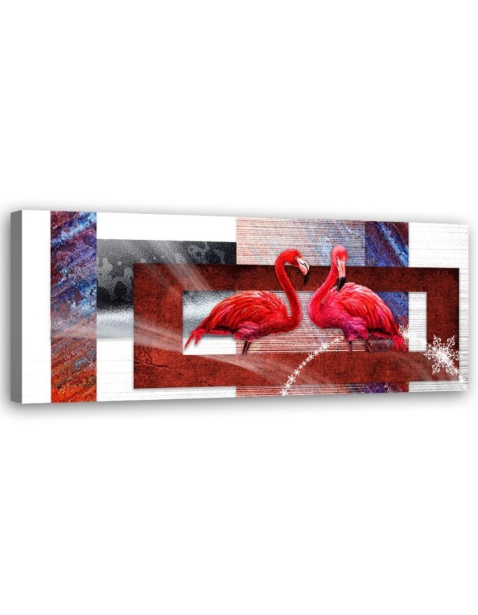 Modernes Wandbild - Zwei rote Flamingos | Feeby