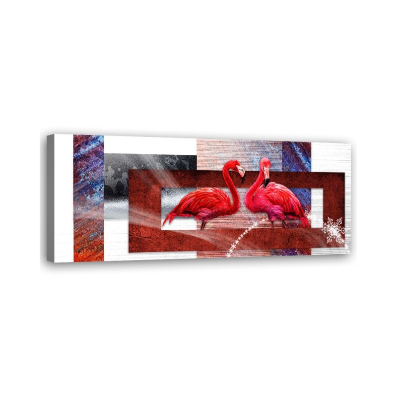 Modernes Wandbild - Zwei rote Flamingos | Feeby
