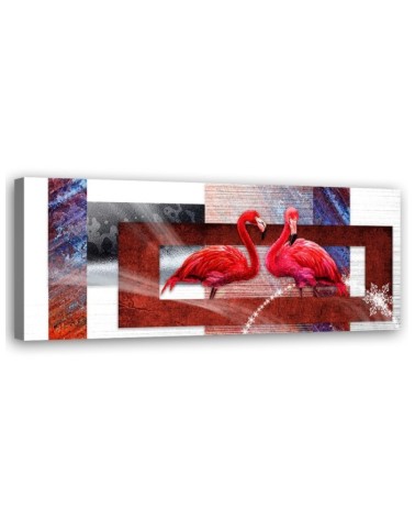 Modernes Wandbild - Zwei rote Flamingos | Feeby