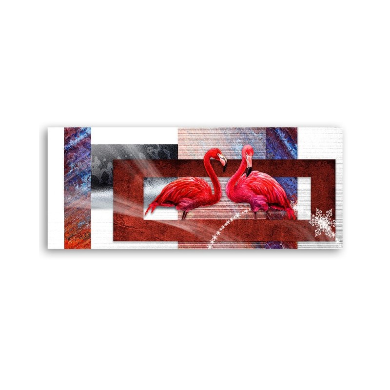 Modernes Wandbild - Zwei rote Flamingos | Feeby