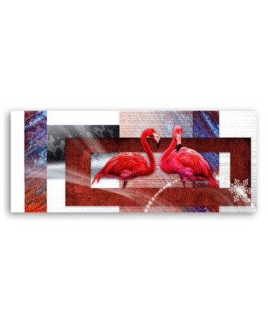 Modernes Wandbild - Zwei rote Flamingos | Feeby