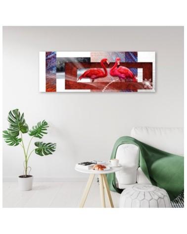 Modernes Wandbild - Zwei rote Flamingos | Feeby