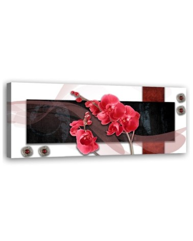 Modern painting for wall - Red Orchid Abstraction | FEEBY