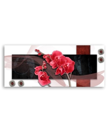 Dekoratives Leinwandbild - Rote Orchidee Abstraktion | Feeby
