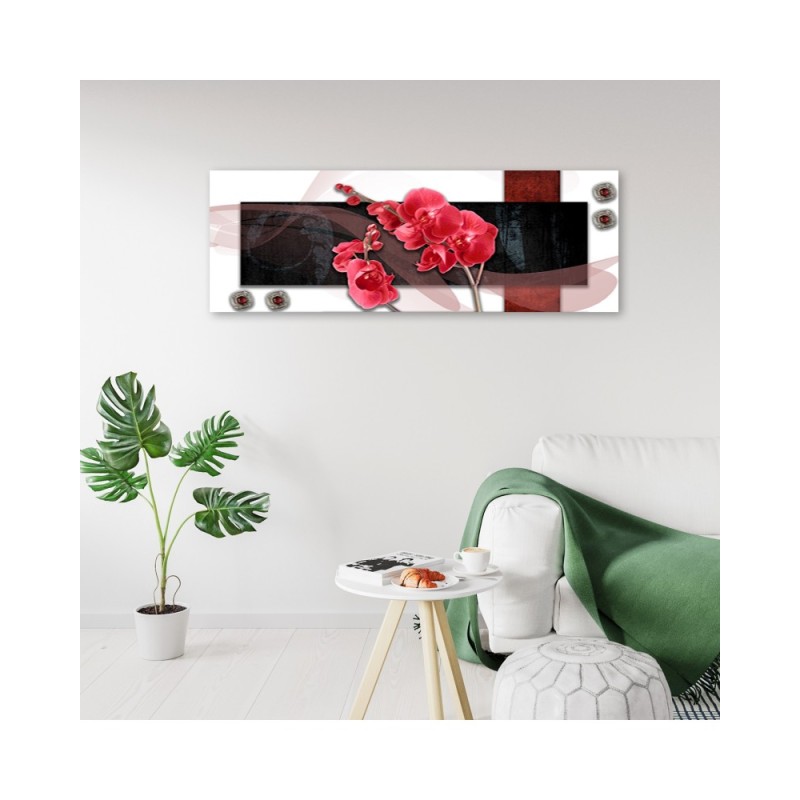 Dekoratives Leinwandbild - Rote Orchidee Abstraktion | Feeby