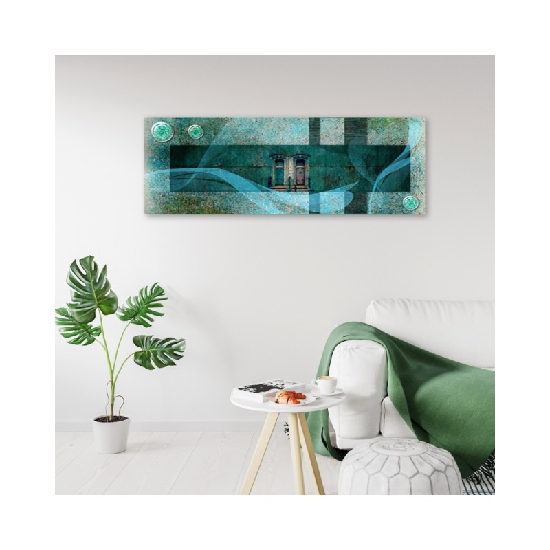 Leinwandbild - Türkisfarbene Abstraktion | Feeby