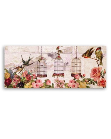 Leinwanddruck - Vögel und Blumen | Feeby