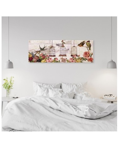 Leinwanddruck - Vögel und Blumen | Feeby