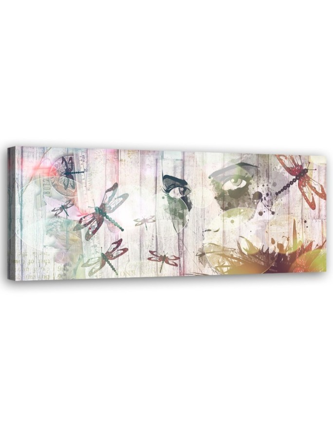 Leinwandbild - Frau und Schmetterlinge | Feeby