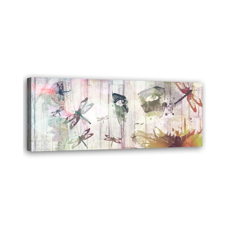 Leinwandbild - Frau und Schmetterlinge | Feeby