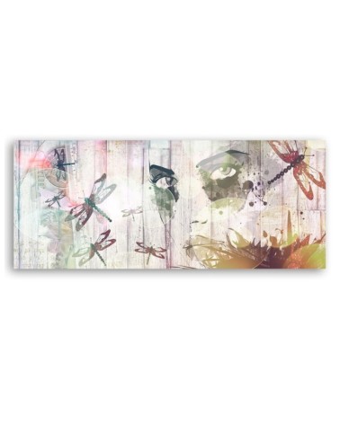 Leinwandbild - Frau und Schmetterlinge | Feeby