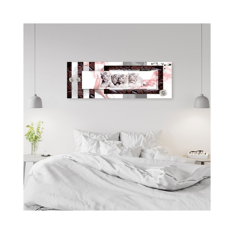 Wandbild für Wohnzimmer - Abstrakt mit Tigern | Feeby