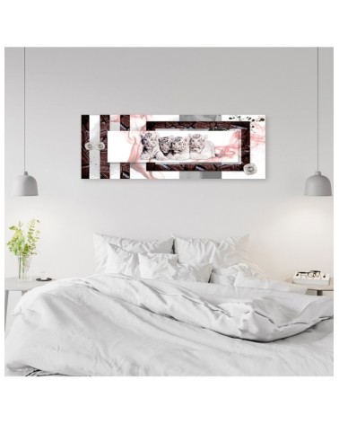 Wandbild für Wohnzimmer - Abstrakt mit Tigern | Feeby