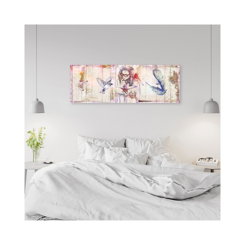 Modernes Wandbild - Mädchen mit Buch | Feeby