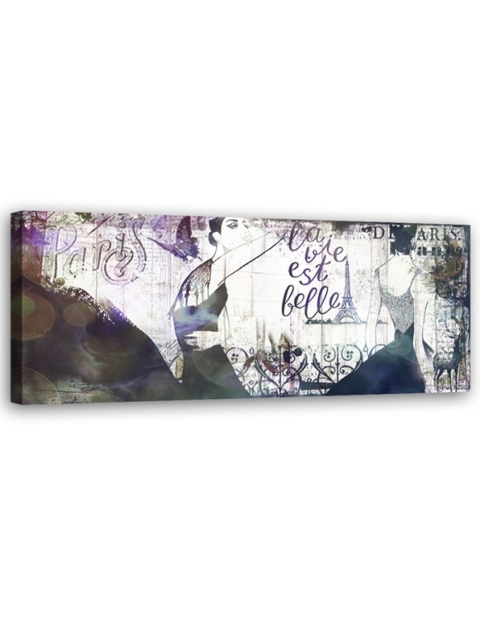 Leinwanddruck - Collage Frankreich Frau | Feeby