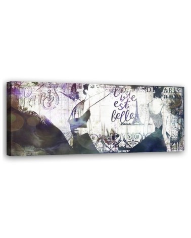 Leinwanddruck - Collage Frankreich Frau | Feeby