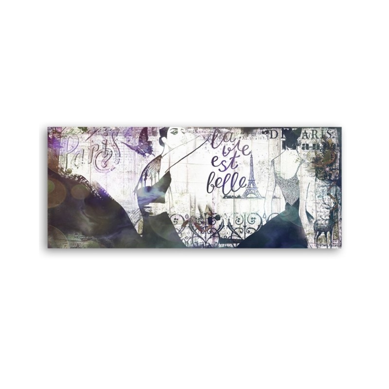 Leinwanddruck - Collage Frankreich Frau | Feeby