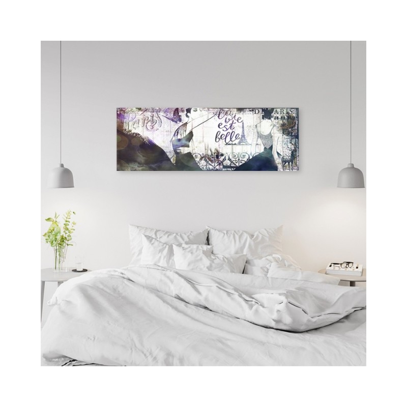 Leinwanddruck - Collage Frankreich Frau | Feeby