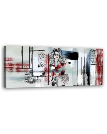 Leinwandbild - Frau mit Brille abstrakt | Feeby