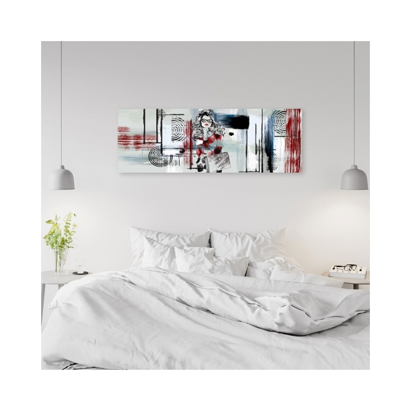 Leinwandbild - Frau mit Brille abstrakt | Feeby