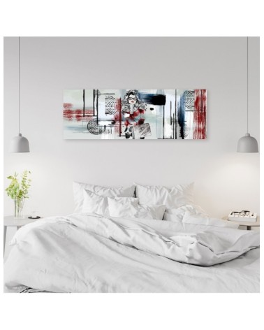 Leinwandbild - Frau mit Brille abstrakt | Feeby