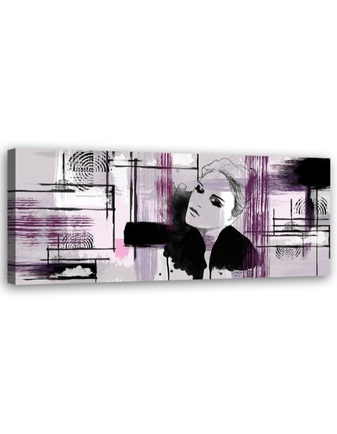 Leinwandbild modern - Violette Frau abstrakt | Feeby