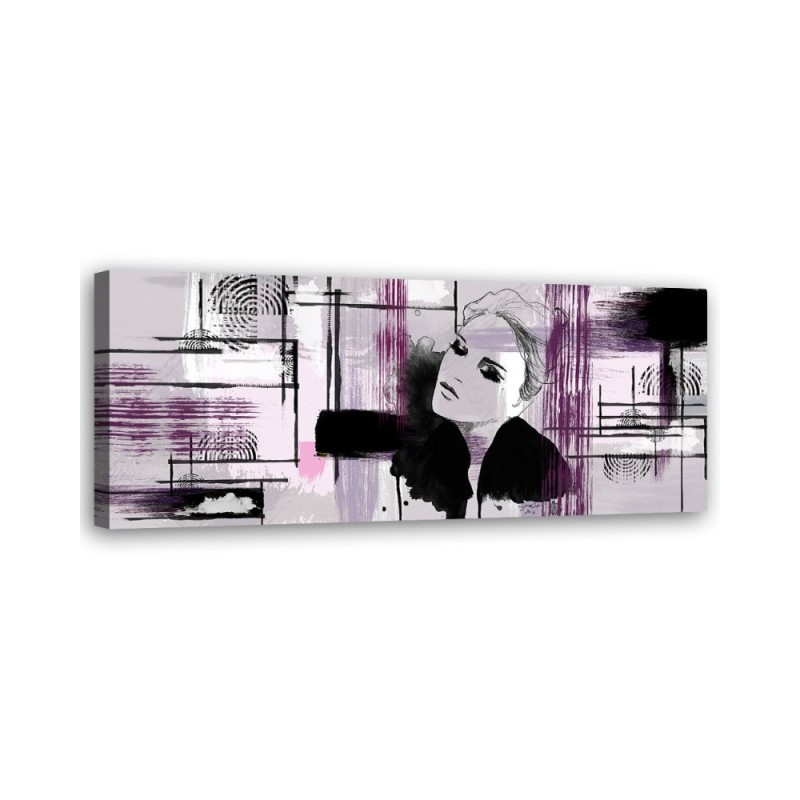 Leinwandbild modern - Violette Frau abstrakt | Feeby